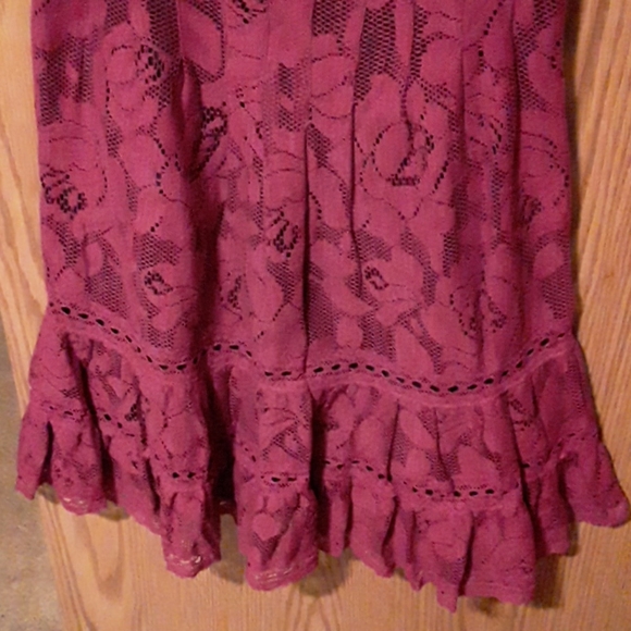Free People embroidered lace ruffle dress 4 - Picture 4 of 6